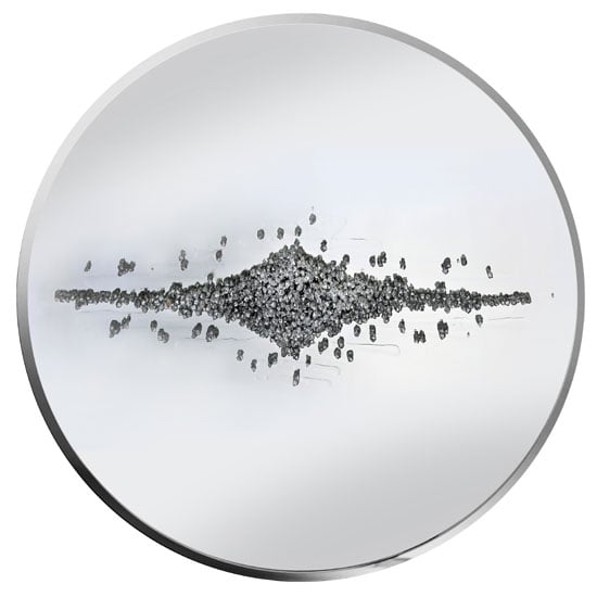 Photo of Maria glass wall art round with silver glitter clusters crystals