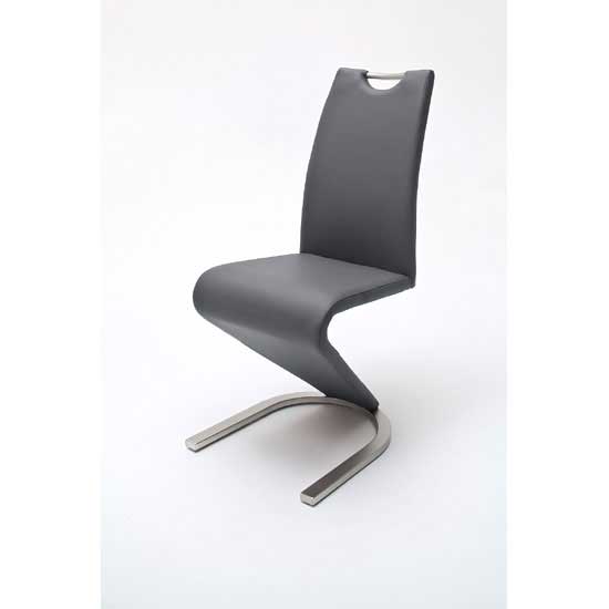 Photo of Amado z grey faux leather metal swinging dining chair