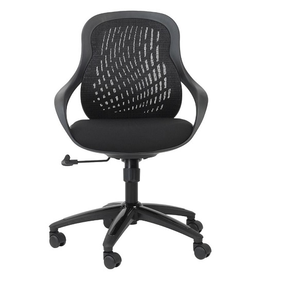 Photo of Croft home and office chair in black with padded seat