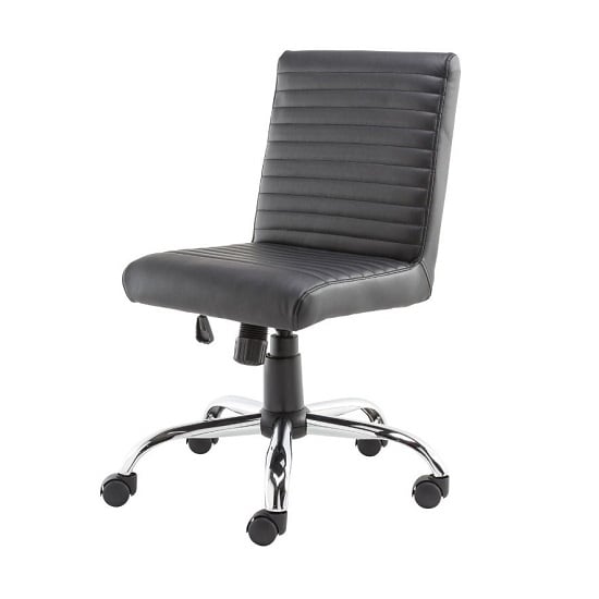 Laning Home And Office Chair In Black Faux Leather_2