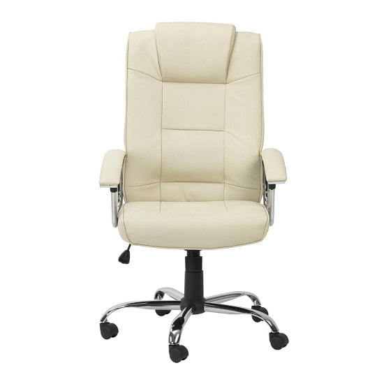 Product photograph of Hoaxing Office Executive Chair In Cream Finish from Furniture in Fashion