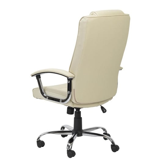 Hoaxing Faux Leather Home And Office Chair In Cream