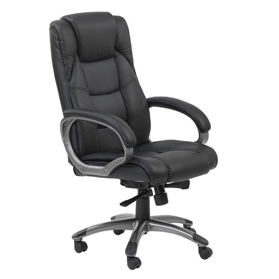 Nobbler Leather Home And Office Chair In Black