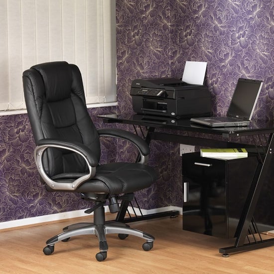 Nobbler Leather Home And Office Chair In Black