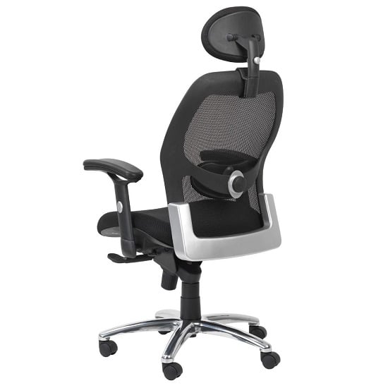 Premix Fabric Home And Office Chair With Chrome Base In Black
