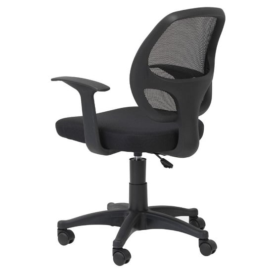 Davis Home & Office Chair In Black With Fabric Seat_3