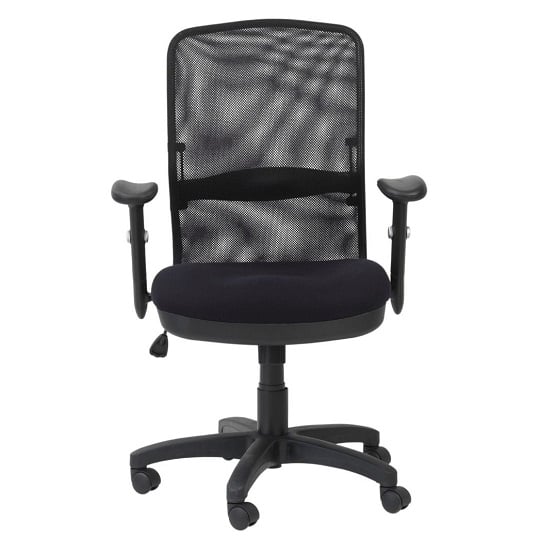 Dion Home & Office Chair In Black With Fabric Seat