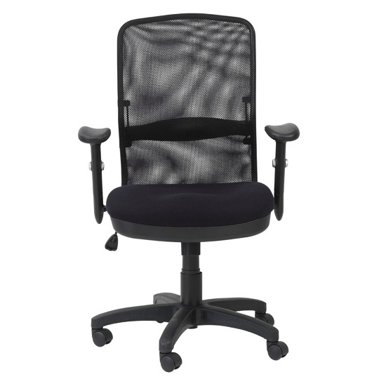 Read more about Dion home & office chair in black with fabric seat