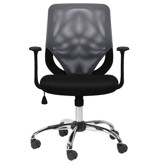 Atlanta Home And Office Chair In Black And Grey With Fabric Seat