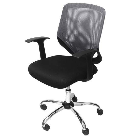 Atlanta Home And Office Chair In Black And Grey With Fabric Seat_2