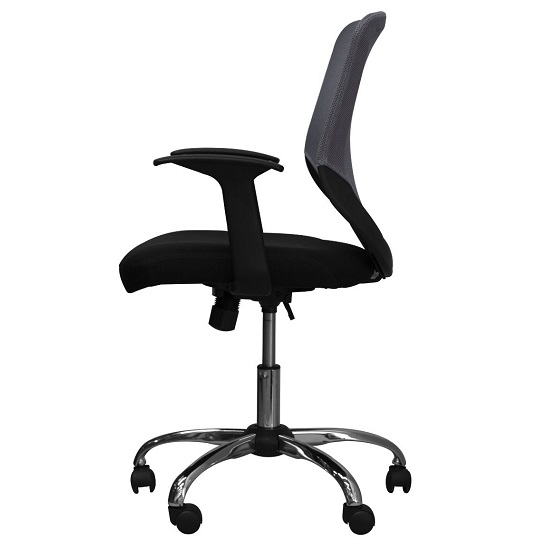 Atlanta Home And Office Chair In Black And Grey With Fabric Seat_3