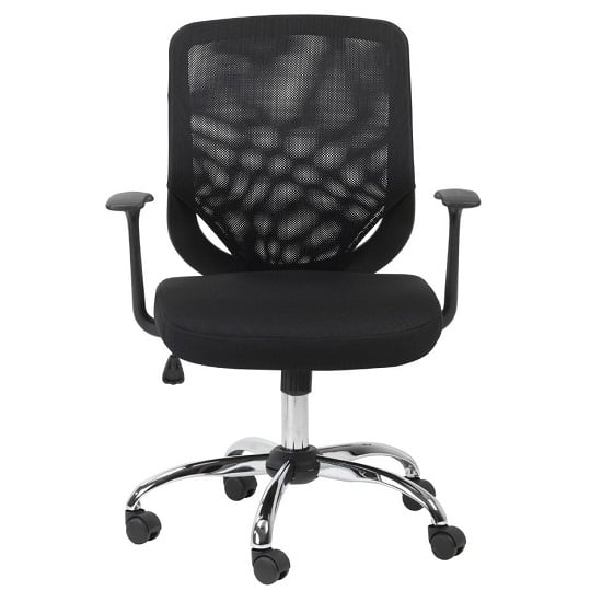 Atlanta Home And Office Chair In Black With Fabric Seat_1