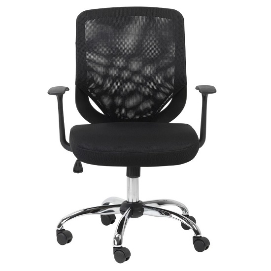 Read more about Atlanta home and office chair in black with fabric seat