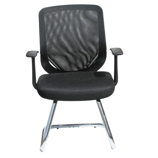 Product photograph of Atlanta Visitors Home And Office Chair In Black With Fabric Seat from Furniture in Fashion