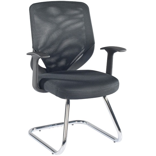 Atlanta Visitors Home And Office Chair In Black With Fabric Seat_2