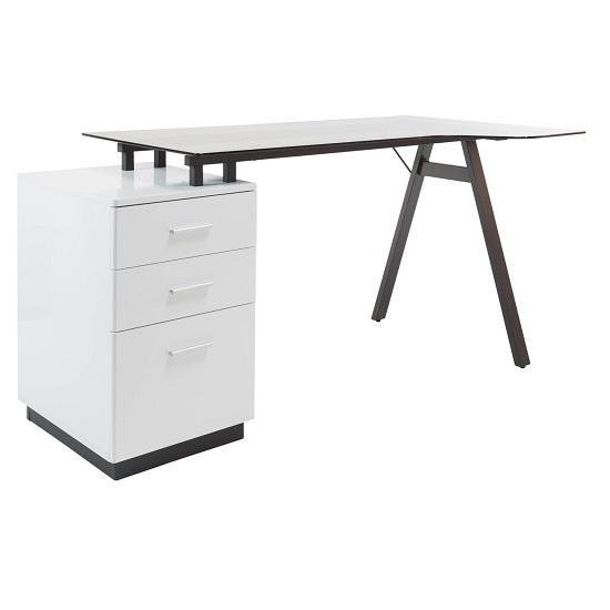 Cleveland Glass Computer Work Station With Grey Frame_2