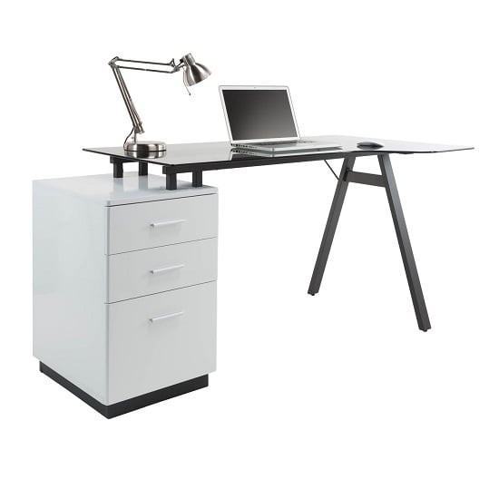 Cleveland Glass Computer Work Station With Grey Frame