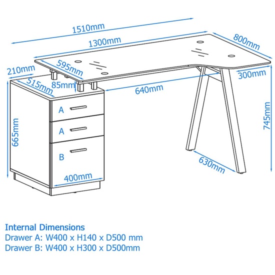 Cleveland Glass Computer Work Station With Grey Frame_3