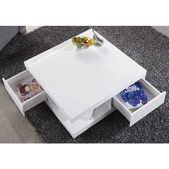 Abbey Storage Coffee Table Gloss White With 2 Pull Out Drawers_2