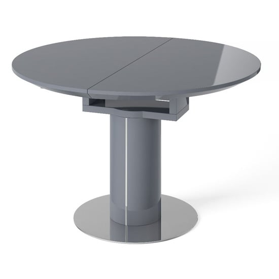 Photo of Redruth extending dining table in grey high gloss