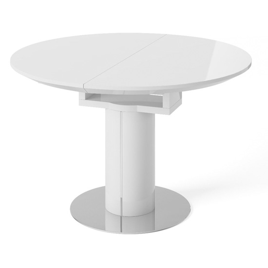 Photo of Redruth extending dining table in white high gloss