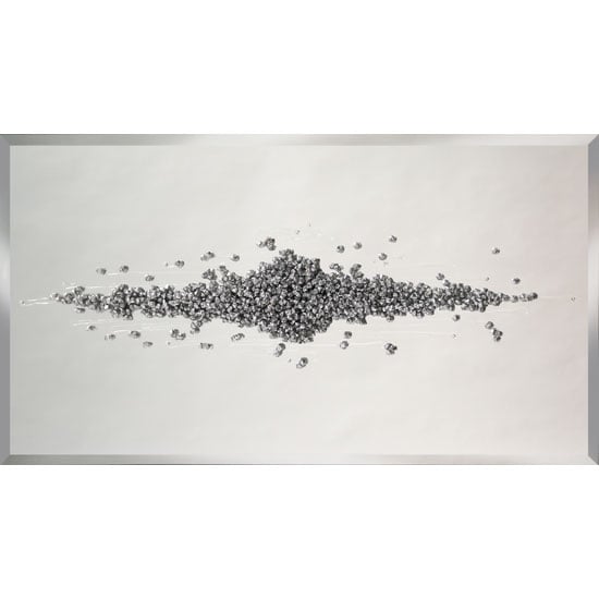 Maria Glass Wall Art In Silver With Glitter Clusters Crystals