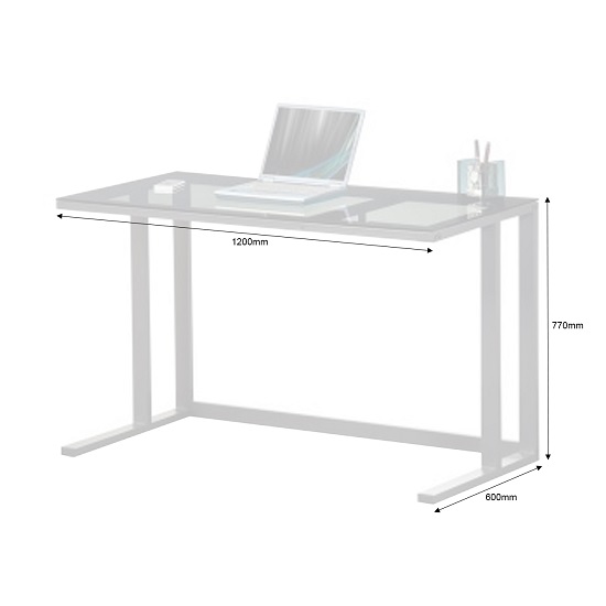 Aswan Glass Computer Desk In Smoked With Black Metal Frame_4