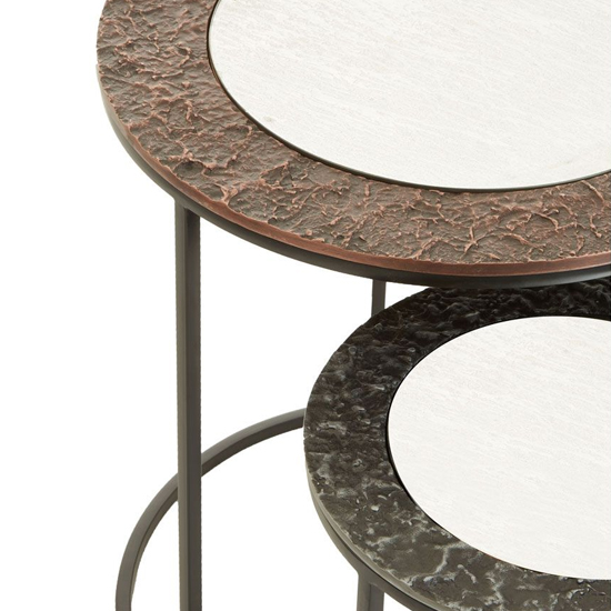 Akela Small Round Glass Top Set Of 2 Side Tables In Copper_3