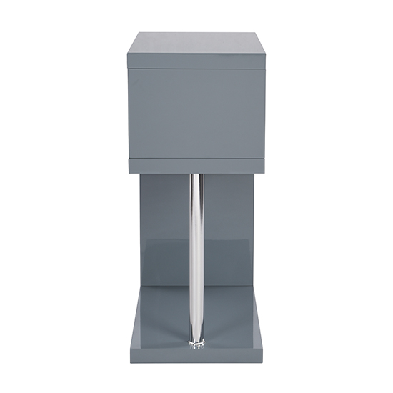 Albania High Gloss 3 Tiers Shelving Unit In Grey