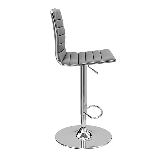 Coventry Faux Leather Bar Stool In Grey With Chrome Base_2