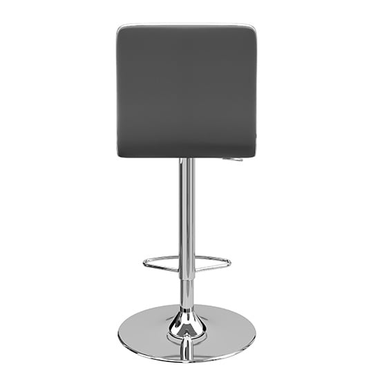 Coventry Faux Leather Bar Stool In Grey With Chrome Base_4