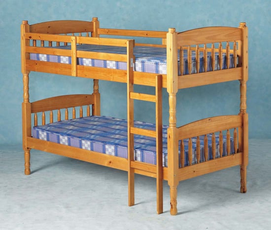 Abdal Old Antique Pine Bunk Bed with Ladder