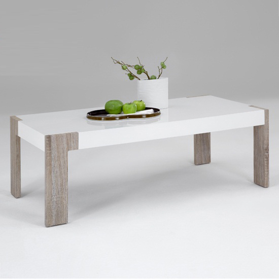 Alex oak white coffee tablee - How Long Should A Coffee Table Be: Different Material Examples