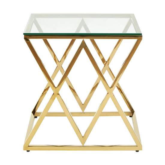 Algorab Clear Glass End Table With Stainless Steel Frame_2
