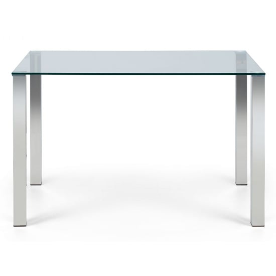 Edith Clear Glass Dining Table With Polished Chrome Legs_2