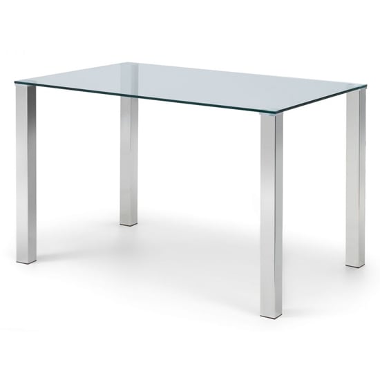 Edith Clear Glass Dining Table With Polished Chrome Legs