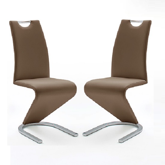 Amado Z Brown Faux Leather Dining Chair In A Pair Furniture in
