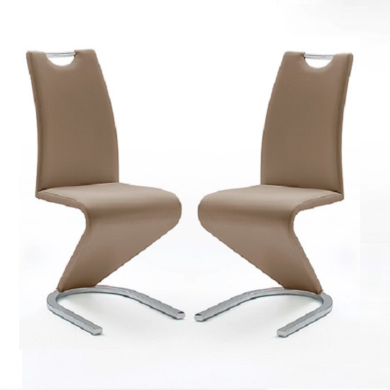 Read more about Amado z cappuccino faux leather dining chair in a pair