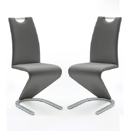 Photo of Amado z grey faux leather dining chair in a pair