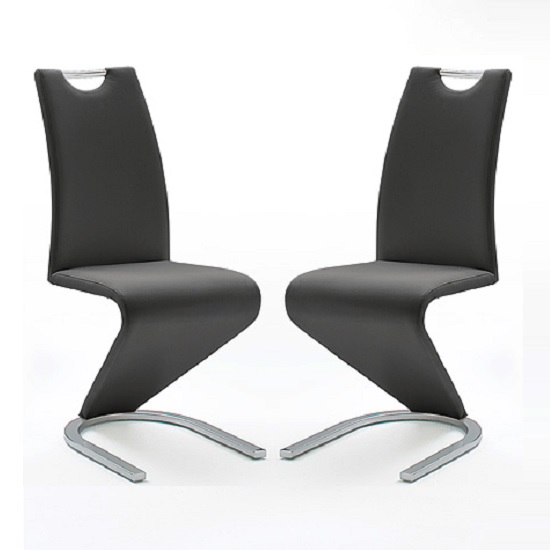 Read more about Amado z black faux leather dining chair in a pair