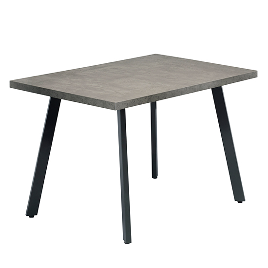 Amalki Wooden Dining Table In Cement Effect_1