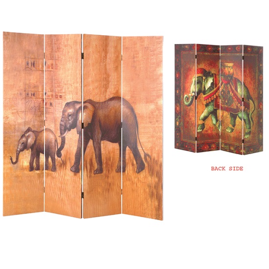 Kenya Wildlife 4 Panel Canvas Room Divider 1353 Furniture