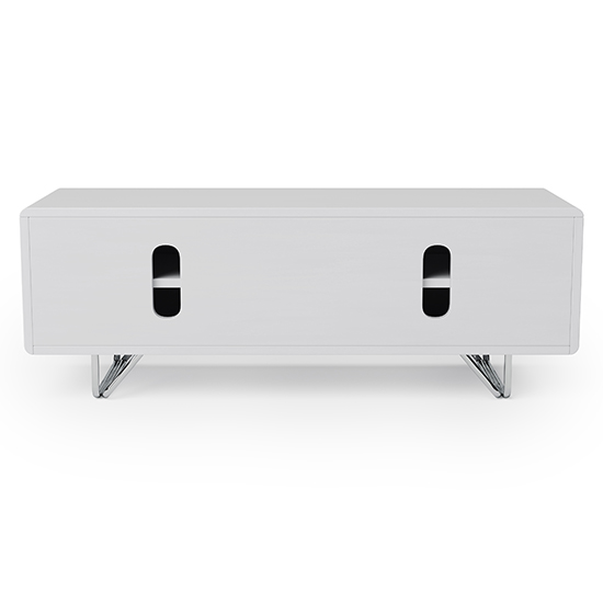 Anjo Wooden TV Stand With 2 Glass Doors In White