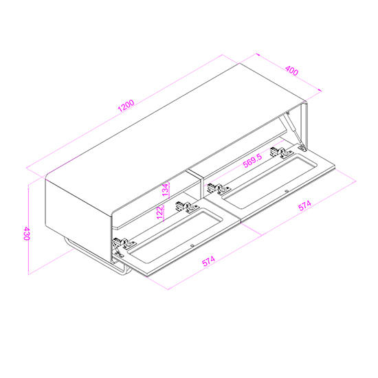 Anjo Wooden TV Stand With 2 Glass Doors In White