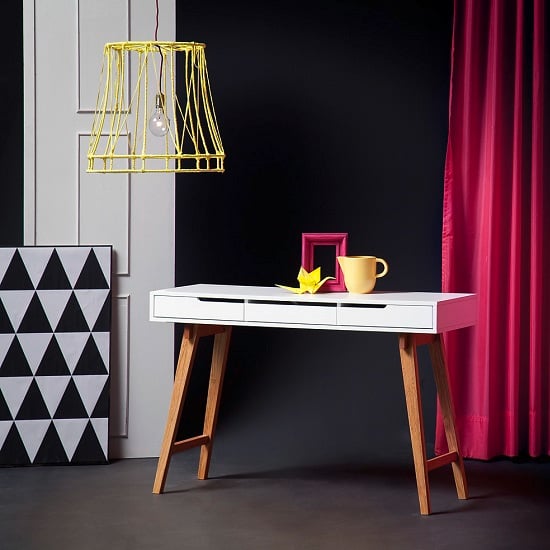 Read more about Anke wooden console table in white with beech legs