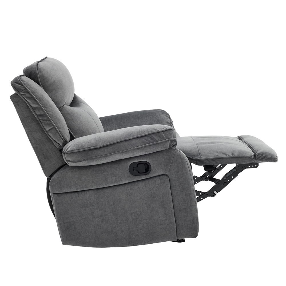 Arvelo Fabric Manual Recliner 1 Seater Sofa in Grey