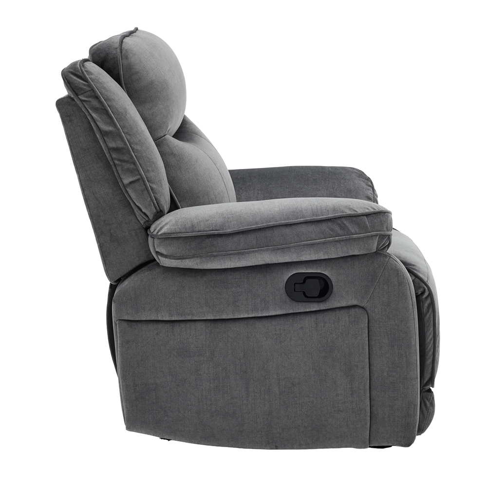 Arvelo Fabric Manual Recliner 1 Seater Sofa in Grey
