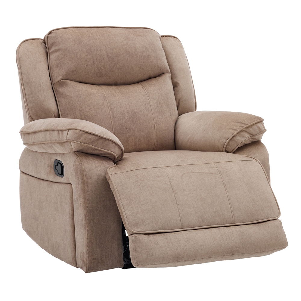 Arvelo Fabric Manual Recliner Sofa Suite in Light Brown