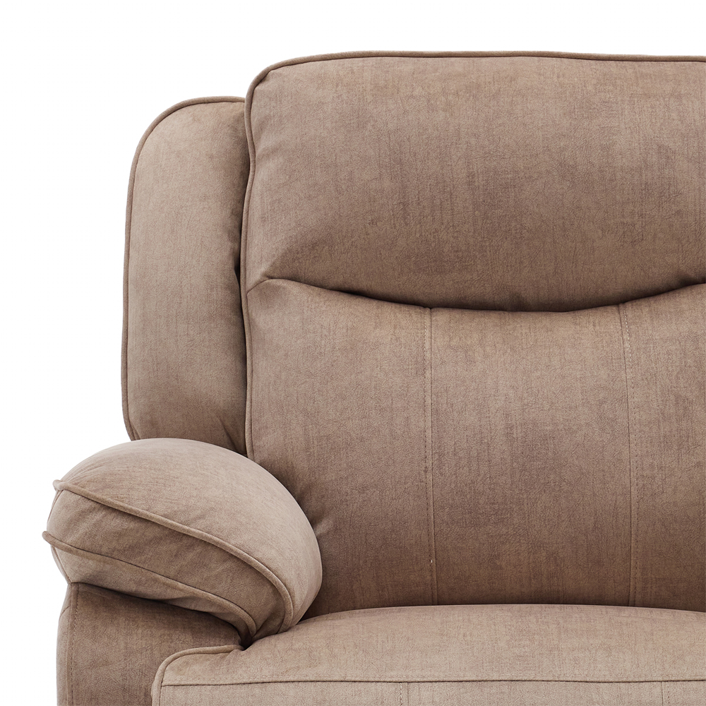 Arvelo Fabric Manual Recliner 1 Seater Sofa in Light Brown
