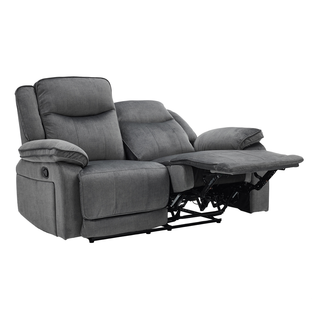 Arvelo Fabric Manual Recliner 2 Seater Sofa in Grey